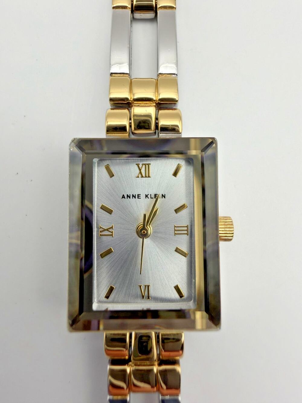 Anne Klein Women's Two-Tone Rectangular Quartz Bracelet Watch (Model 10/4899G)